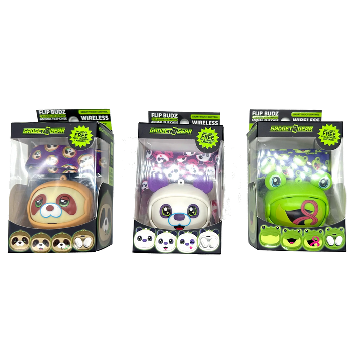 Wireless Earbuds Animal Themed with Case and Lanyard - 6 Pieces Per Retail Ready Display 23561 GADGET GEAR