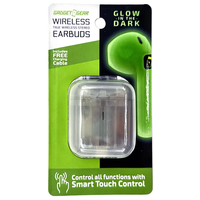 Wireless Earbuds Glow in The Dark with Case - 6 Pieces Per Retail Ready Display 23778 GADGET GEAR