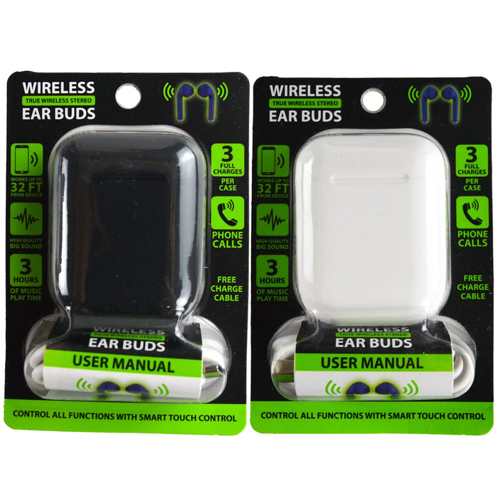 Wireless Earbuds with Charging Case - 3 Pieces Per Pack 23077 GADGET GEAR