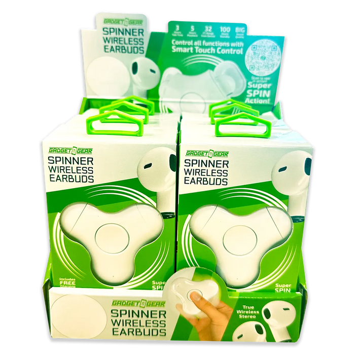 Wireless Earbuds with Fidget Spinner Case - 6 Pieces Per Retail Ready Display 23712 GADGET GEAR