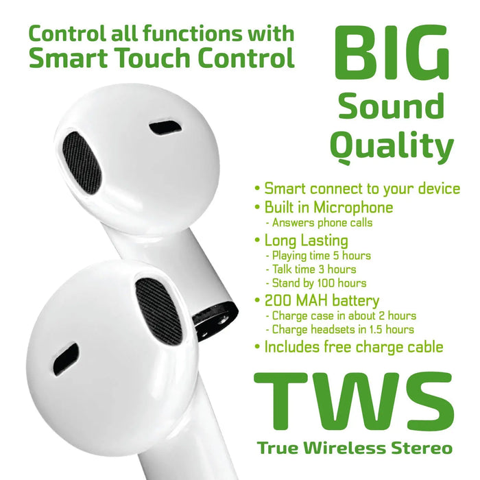 Wireless Earbuds with Fidget Spinner Case - 6 Pieces Per Retail Ready Display 23712 GADGET GEAR