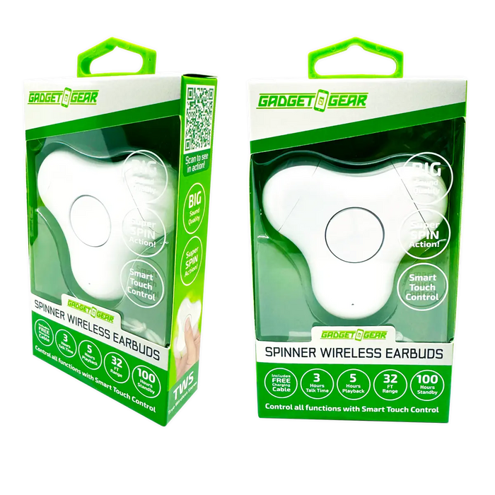 Wireless Earbuds with Fidget Spinner Case - 6 Pieces Per Retail Ready Display 25114 GADGET GEAR