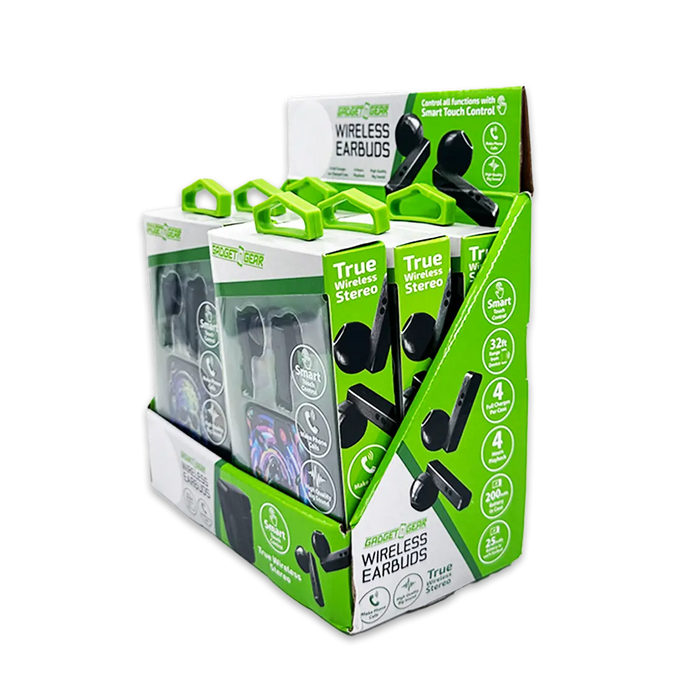 Wireless Earbuds with Printed Case - 6 Pieces Per Retail Ready Display 25062 GADGET GEAR