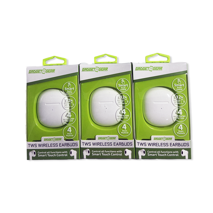 Wireless Earbuds with Round Charging Case - 3 Pieces Per Pack 24635