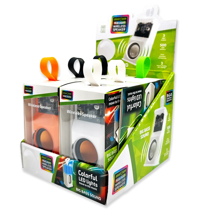 Wireless Speaker Transparent with LED Lights - 6 Pieces Per Retail Ready Display 23870 NOVELTY INC