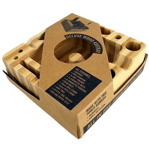 Wood Ashtray Smoker's Station - 6 Per Retail Ready Wholesale Display 21913 SMOKEZILLA