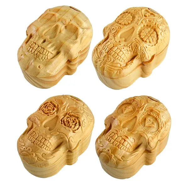 Wood Skull Puzzle Storage Box - 6 Pieces Per Retail Ready Display 23229 SMOKEZILLA