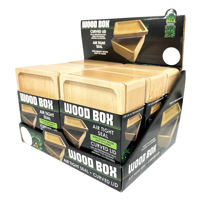 Wood Storage Box with Wood Tray Lid- 6 Pieces Per Retail Ready Display 25100 SMOKEZILLA