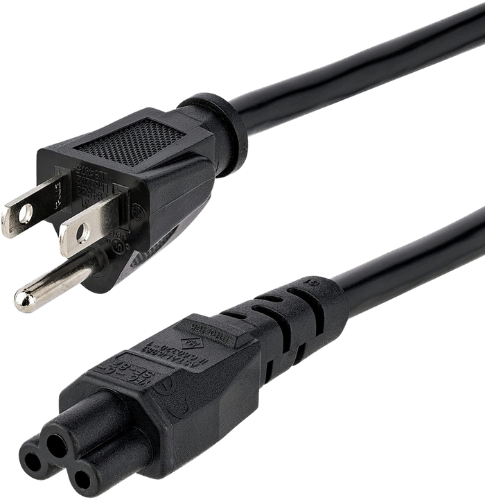 XOTIC PC Laptop Power Cord, NEMA 1-15P to C5 (Mickey Mouse), 10A 125V, 18AWG Laptop Replacement Cord