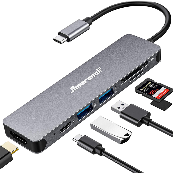 XOTIC PC USB C Hub Multiport Adapter - 7 in 1 Dongle
