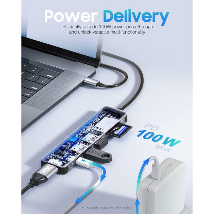 XOTIC PC USB C Hub Multiport Adapter - 7 in 1 Dongle