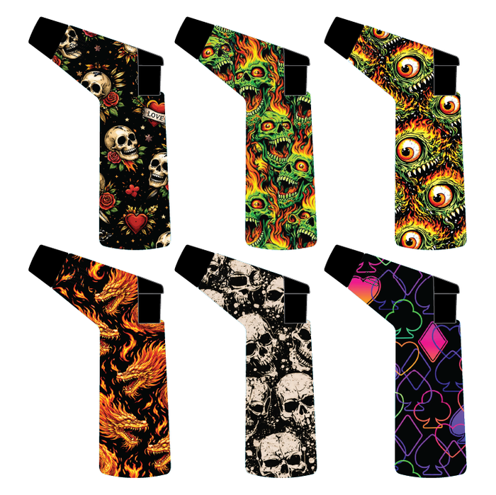 Zinc Printed Torch Lighter - 12 Pieces Per Retail Ready Display 26624