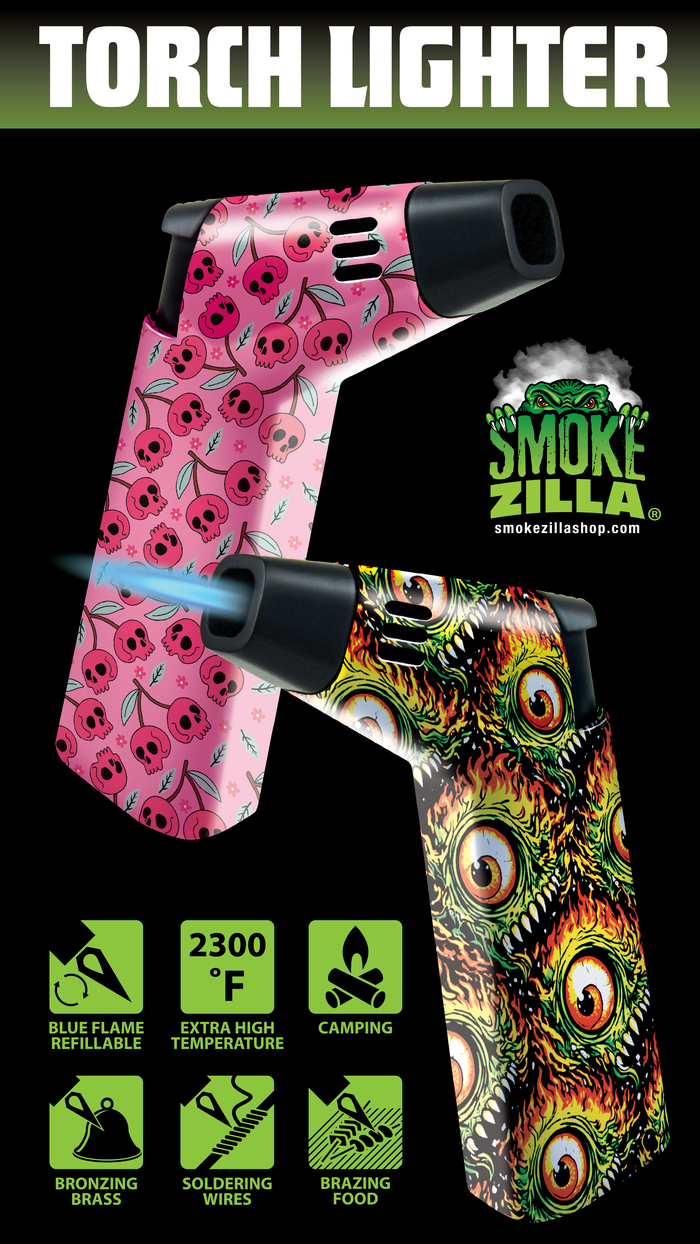 Zinc Printed Torch Lighter - 12 Pieces Per Retail Ready Display 26624